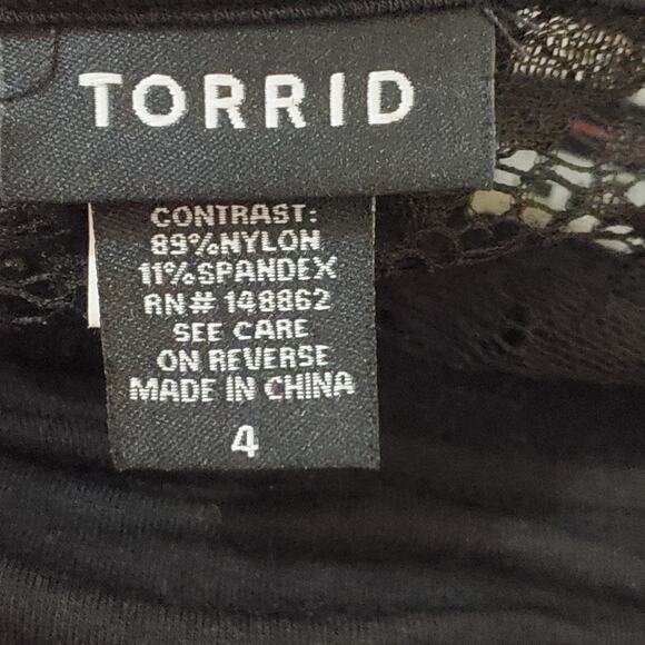 TORRID‎ lace inset black top plus size 4X - Picture 5 of 6